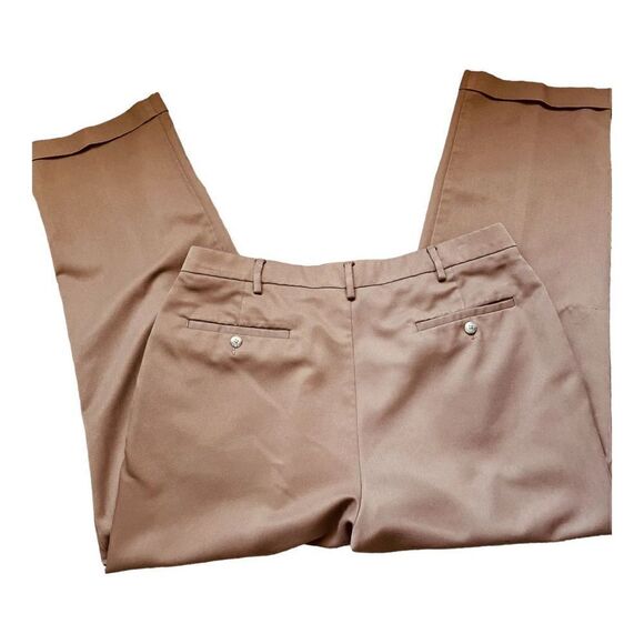 Bill Blass Studio Men's Brown Polyester Rayon Pleated Dress Pant 36/30 - Picture 4 of 10